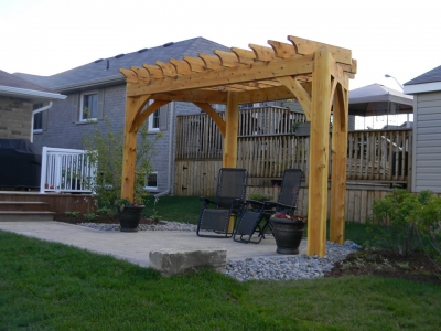 Pergola over patio