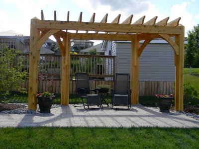 Pergola over patio