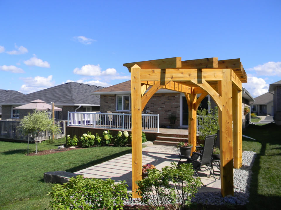 Pergola over patio