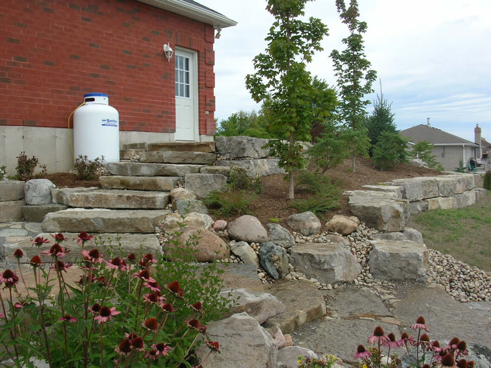 Limestone retaining walls