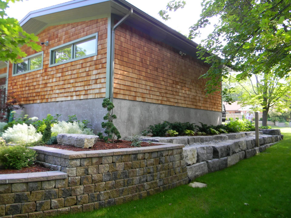 Large garden retaining wall